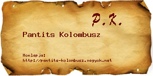 Pantits Kolombusz névjegykártya